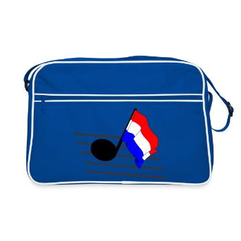 Flag music tone flag Netherlands - Retro Bag - blue/white - Front