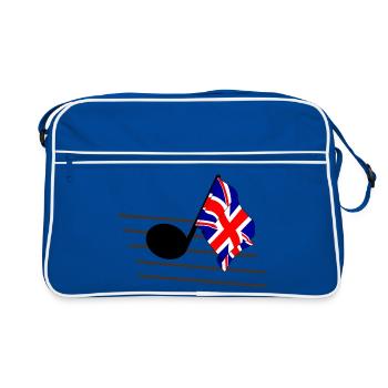 Flag music tone flag Great Britain - Retro Bag - blue/white - Front