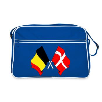 Drapeau de la Belgique et drapeau du Danemark - Sac Retro - bleu/blanc - Devant