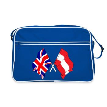 Drapeau de l’Angleterre, drapeau de l’Autriche - Sac Retro - bleu/blanc - Devant