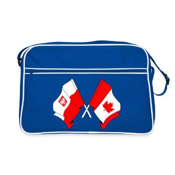 Drapeau de la Pologne, drapeau du Canada - Sac Retro - bleu/blanc - Devant