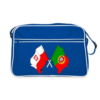 Drapeau de la Pologne et drapeau du Portugal - Sac Retro - bleu/blanc - Devant