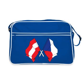Drapeau Autriche, drapeau République tchèque - Sac Retro - bleu/blanc - Devant