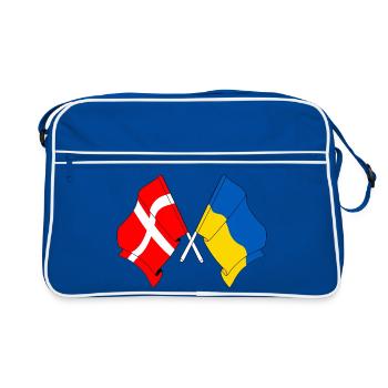 Flag Denmark, flag Ukraine - Retro Bag - blue/white - Front