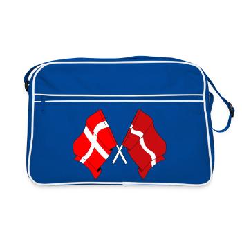 Drapeau Danemark, drapeau Lettonie - Sac Retro - bleu/blanc - Devant