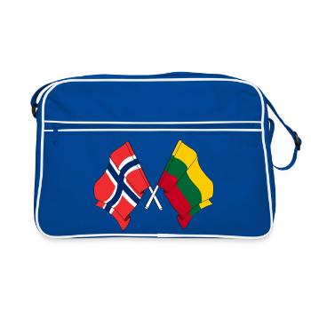 Flagge Norwegen, Flagge Litauen - Retro Tasche - Blau/Weiß - Vorne