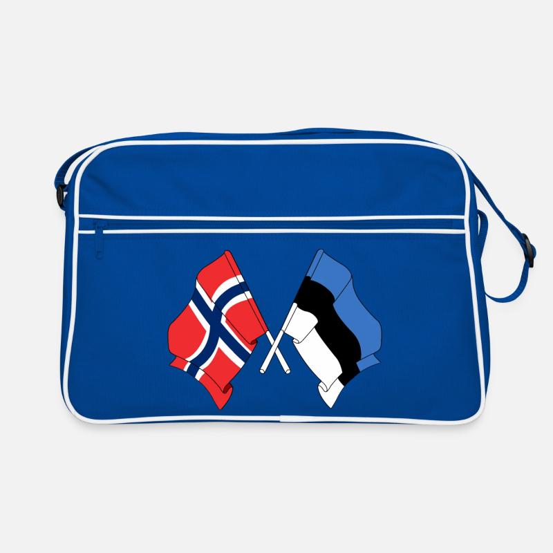 Flagge Norwegen, Flagge Estland - Retro Tasche - Blau/Weiß