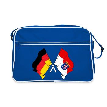 Drapeau Allemagne, Hesse - Sac Retro - bleu/blanc - Devant
