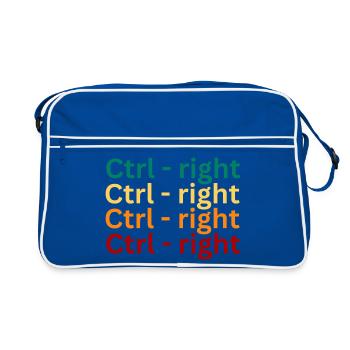 Keyboard Shortcut Pattern Design - Retro Bag - blue/white - Front