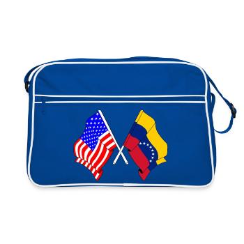Drapeau des États-Unis et drapeau du Venezuela - Sac Retro - bleu/blanc - Devant