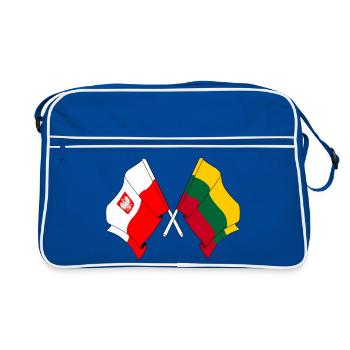 Drapeau de la Pologne et drapeau de la Lituanie - Sac Retro - bleu/blanc - Devant