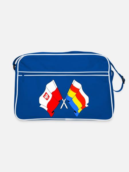 Flag of Poland, Podlaskie crossed - Retro Bag - blue/white - Front