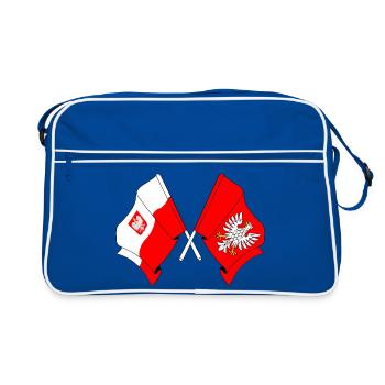 Drapeau de la Pologne et de la Mazovie franchis - Sac Retro - bleu/blanc - Devant