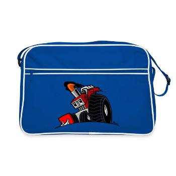 1291 DRAWSMALL ROT - Retro Tasche - Blau/Weiß - Vorne
