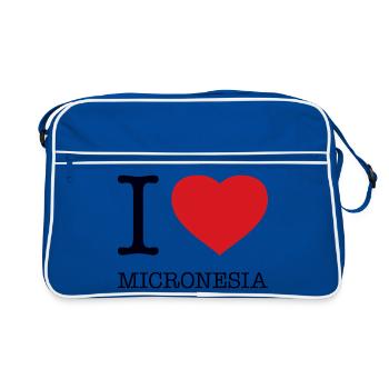 I LOVE MICRONESIA - Retro Bag - blue/white - Front