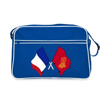 Languedoc-Roussillon & Frankreich – Eine Identität - Retro Tasche - Blau/Weiß - Vorne