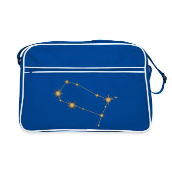 Star Constellation Gemini Zodiac Birth Sign Golden - Retro Bag - blue/white - Front