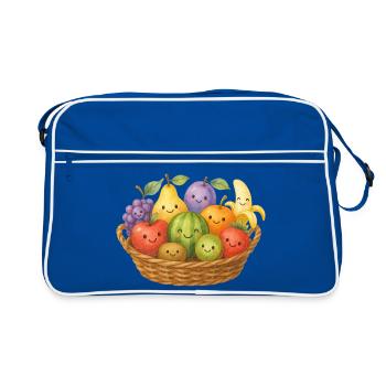 Kawaii Fruit Basket Friendly Fruits Fruit Kids - Retro Bag - blue/white - Front