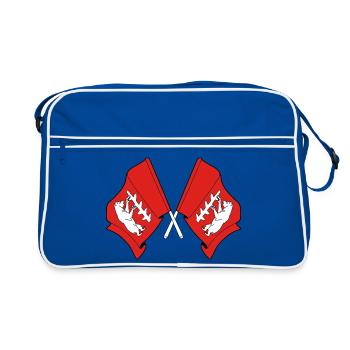 Deux drapeaux croisés du Warwickshire - Sac Retro - bleu/blanc - Devant