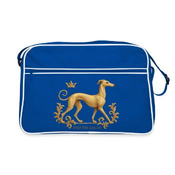 Libérez le Galgo - Broderie n°01 - Sac Retro - bleu/blanc - Devant
