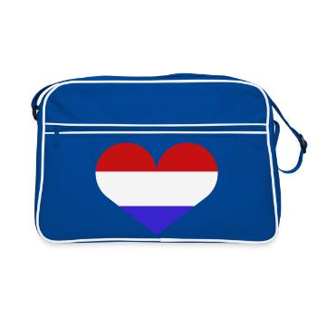 Netherlands heart flag - Retro Bag - blue/white - Front