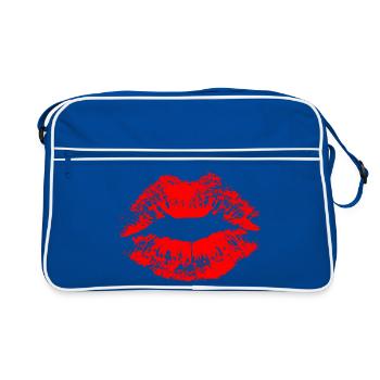 Lipstick Lipstick Lip Lip Impression Lip Printing - Sac Retro - bleu/blanc - Devant