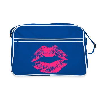 Lipstick Lipstick Lip Lip Impression Lip Printing - Sac Retro - bleu/blanc - Devant