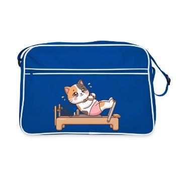 Reformer Pilates Cat - Retro Bag - blue/white - Front