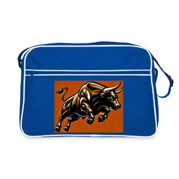 Stier - Retro Tasche - Blau/Weiß - Vorne