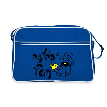 Retro Fan - Retro Tasche - Blau/Weiß - Vorne