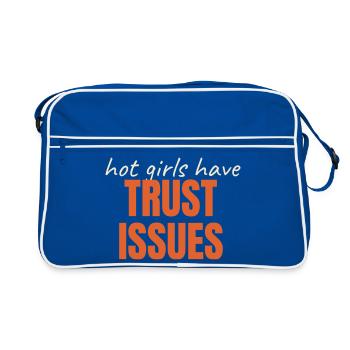 Hot Girls Have TRUST ISSUES lustiger Spruch trendy - Retro Tasche - Blau/Weiß - Vorne