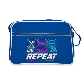 Répétition de la course Sleep Sim pour les fans de sim racing - Sac Retro - bleu/blanc - Devant