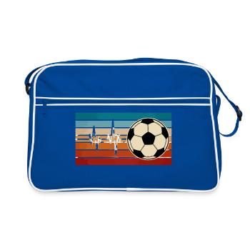 Fußball Herzschlag Herzschlag Herzschlag - Retro Tasche - Blau/Weiß - Vorne
