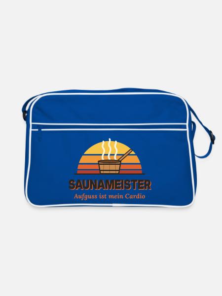 Sauna Meister Cardio Kraft - Retro Tasche - Blau/Weiß