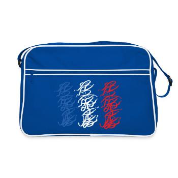 Tricolor Strasbourg Graffiti Pullover Hoodie - Retro Bag - blue/white - Front