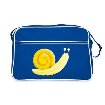 Escargot banane - Sac Retro - bleu/blanc - Devant