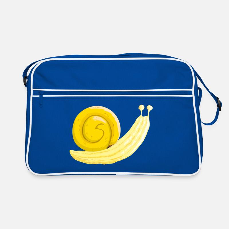 Escargot banane - Sac Retro - bleu/blanc