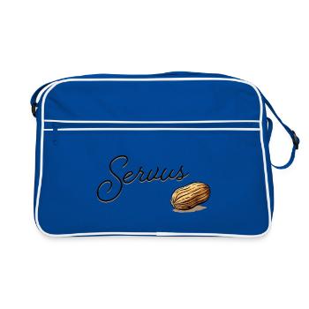 Serius Mandel Script Design - Retro Bag - blue/white - Front