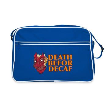 Mort avant Décaféiné : Crâne de Flammes - Sac Retro - bleu/blanc - Devant