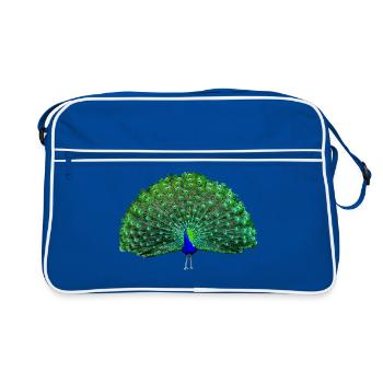 Vert paon, bleu - Sac Retro - bleu/blanc - Devant