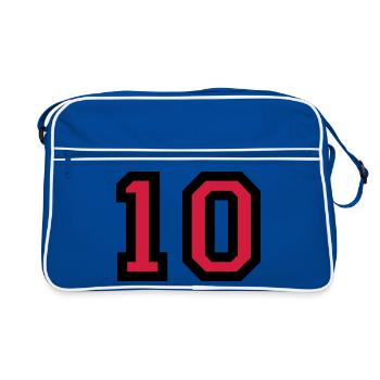 Le numéro 10 - le numéro dix - Sac Retro - bleu/blanc - Devant