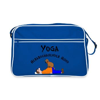 Yoga chien regardant vers le bas - Sac Retro - bleu/blanc - Devant