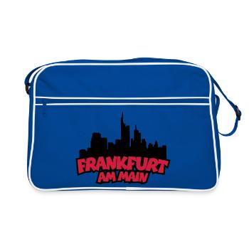 Frankfurt am Main Skyline - Retro Tasche - Blau/Weiß - Vorne