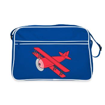 Biplan d’aéronef - Sac Retro - bleu/blanc - Devant