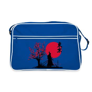 Samurai Shadow Slayer | HDR Graphics Japanese Art - Retro Bag - blue/white - Front