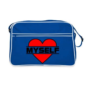 Heart I love myself - Retro Bag - blue/white - Front
