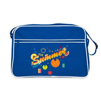 Soleil, été, amusement et fête dans votre propre jardin - Sac Retro - bleu/blanc - Devant