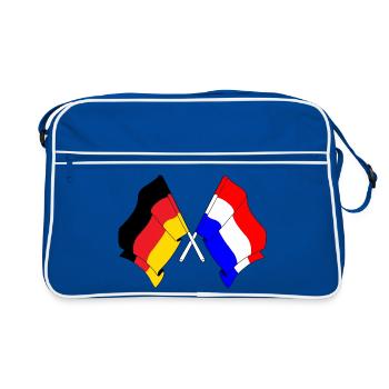 Drapeau de l’Allemagne et drapeau des Pays-Bas - Sac Retro - bleu/blanc - Devant
