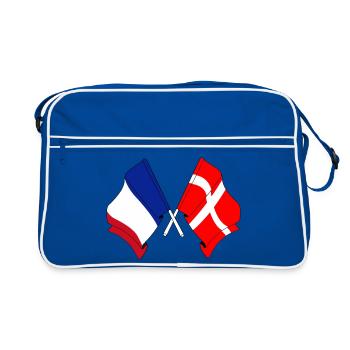 Drapeau de la France et drapeau du Danemark - Sac Retro - bleu/blanc - Devant
