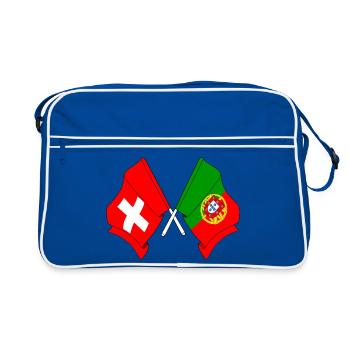 Drapeau de la Suisse et drapeau du Portugal - Sac Retro - bleu/blanc - Devant